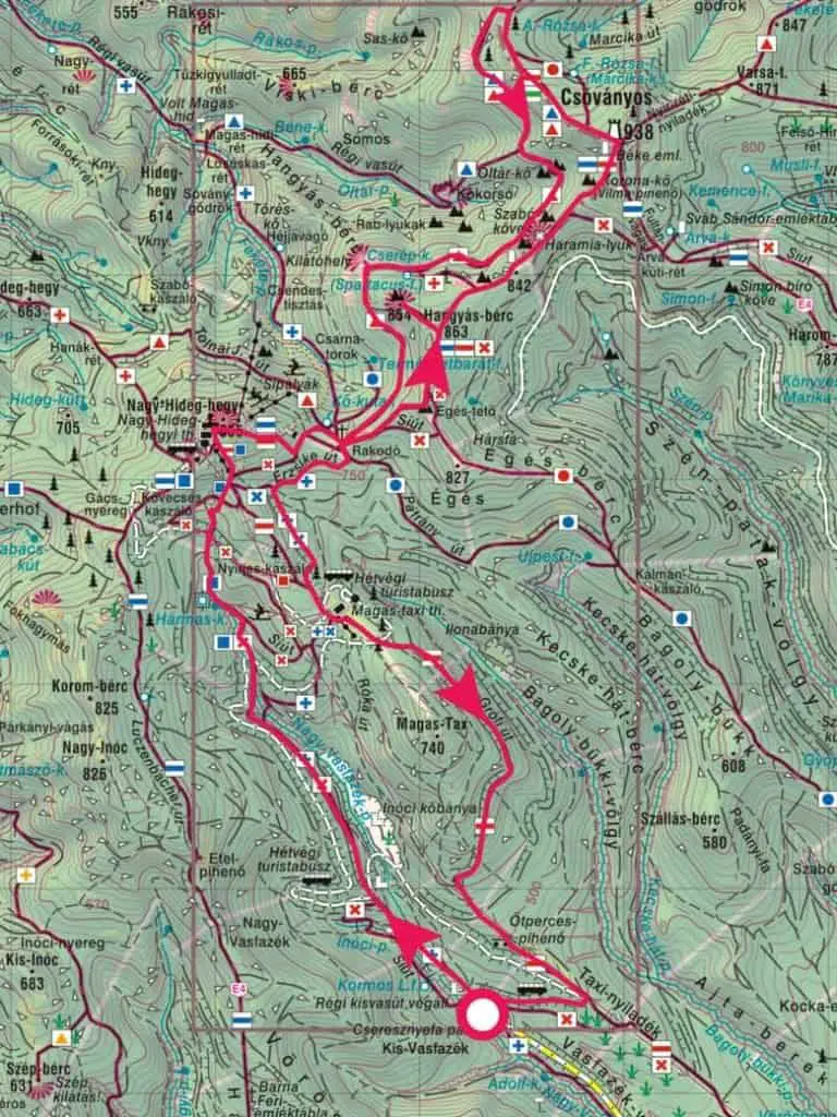 map of the route