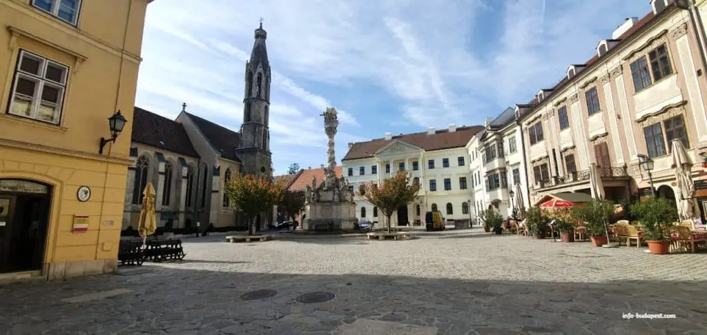 Goat Church and the statue of the Holy Trinity
